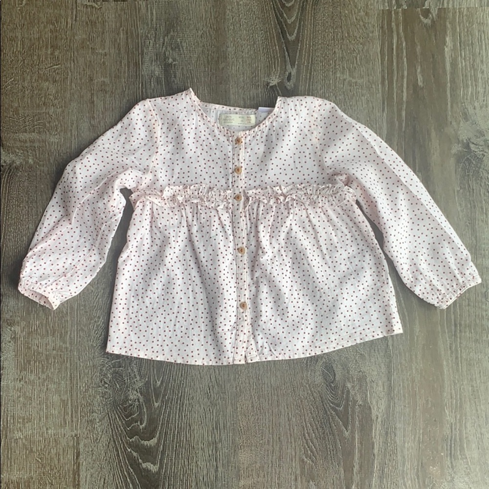 Zara Baby Girl Dot Ruffle Blouse